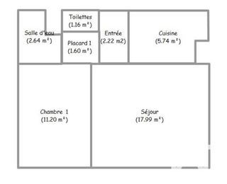  Appartement � louer 2 pi�ces 43 m�