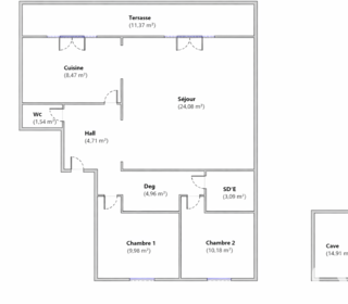  Appartement � vendre 3 pi�ces 67 m�