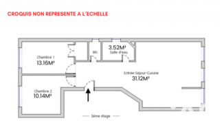  Appartement � vendre 3 pi�ces 60 m�