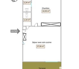  Appartement � vendre 2 pi�ces 45 m�