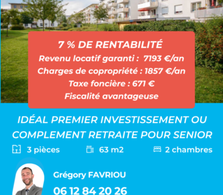  Appartement � vendre 3 pi�ces 63 m�