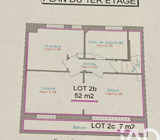  Appartement � vendre 2 pi�ces 47 m�