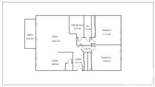  Appartement � vendre 3 pi�ces 63 m�