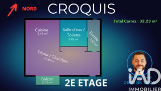  Appartement � vendre 1 pi�ce 32 m�