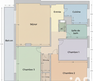  Appartement � vendre 4 pi�ces 83 m�