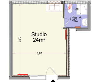  Appartement � vendre 1 pi�ce 24 m�