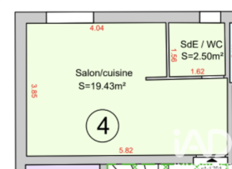   Vente Studio 1 pi�ce Appartement - 1 pi�ce(s) - 22 m�