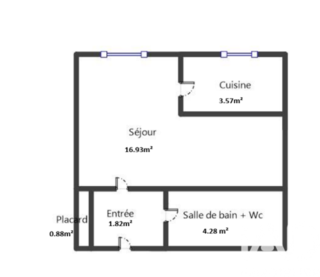  Appartement � vendre 1 pi�ce 29 m�