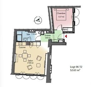  Appartement � vendre 2 pi�ces 53 m�