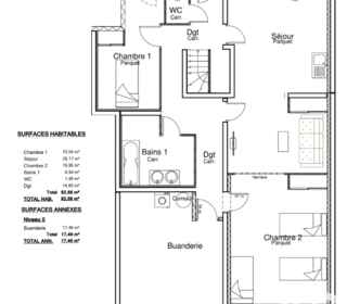  Appartement � vendre 4 pi�ces 83 m�