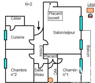  Appartement � vendre 3 pi�ces 55 m�