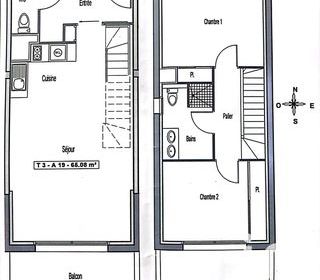  Appartement � louer 3 pi�ces 64 m�