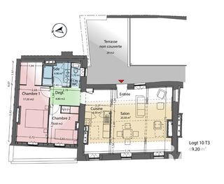  Appartement � vendre 3 pi�ces 69 m�