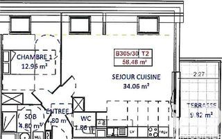  Appartement � vendre 2 pi�ces 58 m�