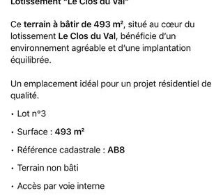  Terrain � vendre 493 m�