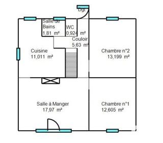  Maison � vendre 3 pi�ces 60 m�