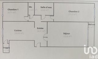  Appartement � vendre 3 pi�ces 61 m�