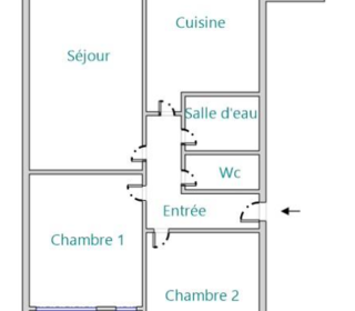  Appartement � louer 3 pi�ces 56 m�