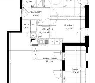  Appartement � vendre 3 pi�ces 74 m�
