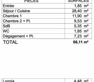  Appartement � vendre 3 pi�ces 66 m�