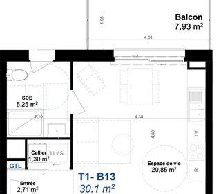  Appartement � vendre 1 pi�ce 30 m�