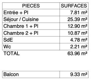  Appartement � vendre 3 pi�ces 1 m�