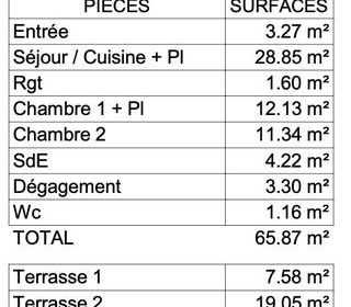  Appartement � vendre 3 pi�ces 66 m�