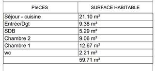  Appartement � vendre 3 pi�ces 60 m�