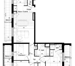  Appartement � vendre 4 pi�ces 87 m�