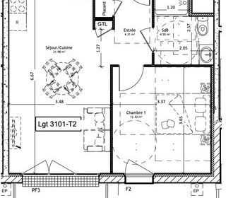  Appartement � vendre 2 pi�ces 43 m�