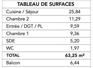  Appartement � vendre 3 pi�ces 63 m�