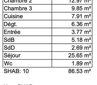  Appartement � vendre 4 pi�ces 87 m�