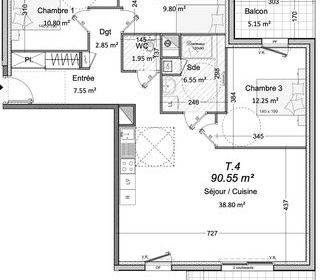  Appartement � vendre 4 pi�ces 91 m�