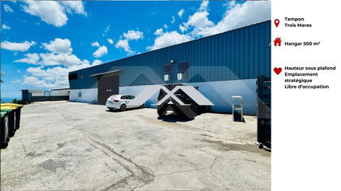 Hangar 500 m&sup2; avec Bureau ZA Trois Mares 6000 97430 Le tampon