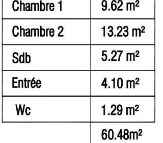  Appartement � vendre 3 pi�ces 60 m�