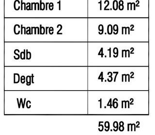  Appartement � vendre 3 pi�ces 60 m�