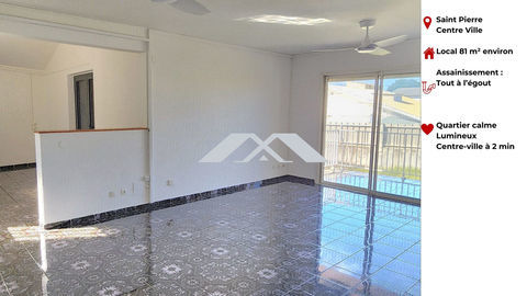 Local professionnel 81 m2 Centre ville Saint-Pierre 1650 97410 Saint-pierre