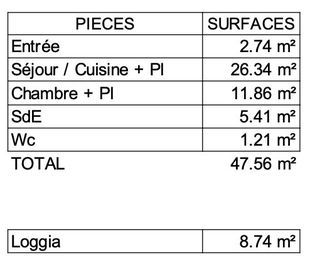  Appartement � vendre 2 pi�ces 48 m�