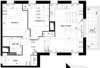  Appartement � vendre 3 pi�ces 59 m�