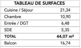  Appartement � vendre 2 pi�ces 44 m�