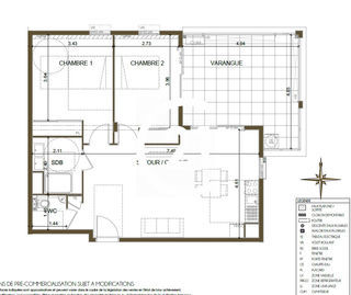  Appartement � vendre 3 pi�ces 66 m�