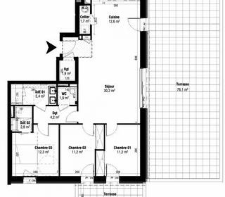  Appartement � vendre 4 pi�ces 95 m�