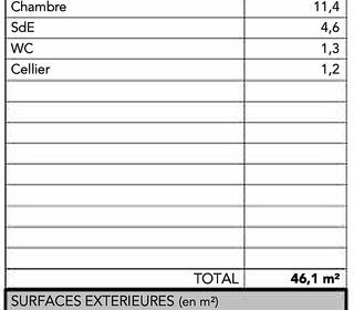  Appartement � vendre 2 pi�ces 46 m�