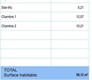  Appartement � vendre 3 pi�ces 58 m�