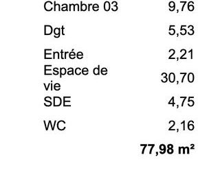  Appartement � vendre 4 pi�ces 78 m�