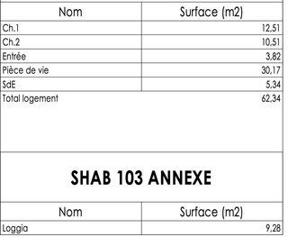  Appartement � vendre 3 pi�ces 62 m�