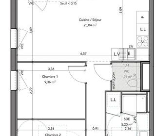  Appartement � vendre 3 pi�ces 63 m�