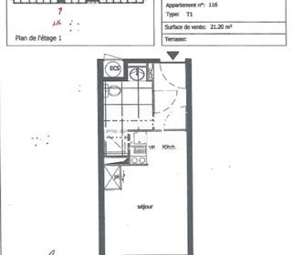  Appartement � vendre 1 pi�ce 20 m�