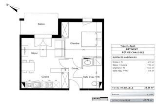  Appartement � vendre 2 pi�ces 38 m�