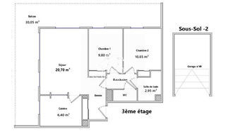  Appartement � vendre 3 pi�ces 60 m�